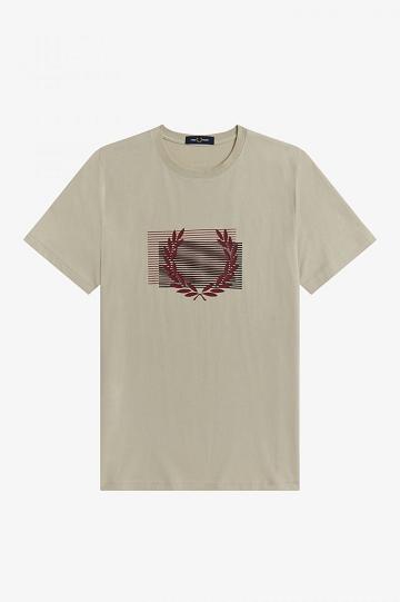 Fred Perry Glitch Graafinen Miesten T Paidat Valkoinen | FI 1373XYUF